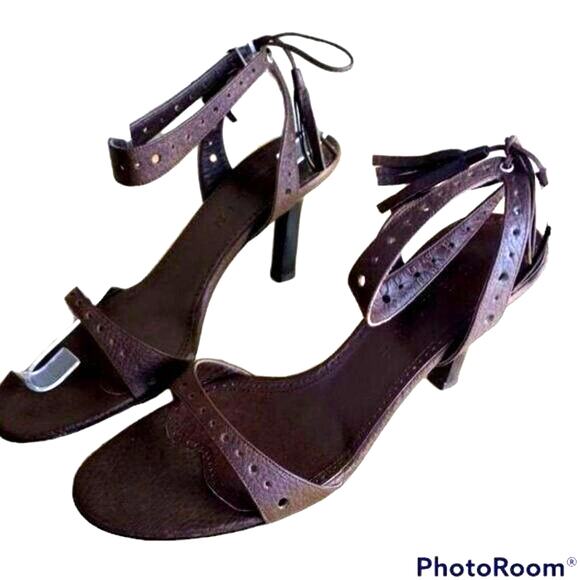 Celine Brown Leather Sandal 38B - Picture 2 of 10